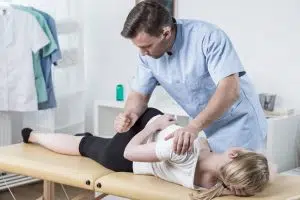 patient receiving a chiropractic adjustment
