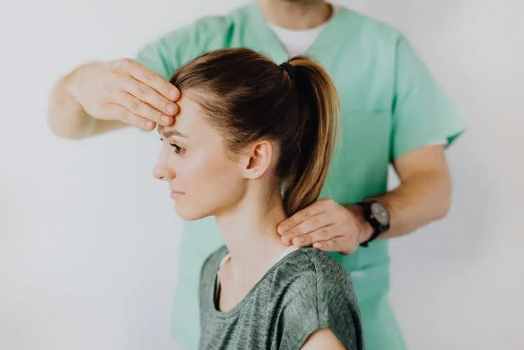 chiropractor is treating a patient who suffers from vertigo 