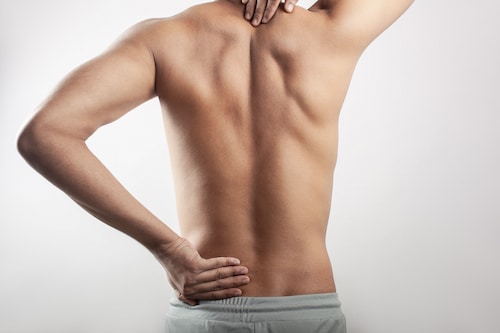 man with spinal pain after personal injury